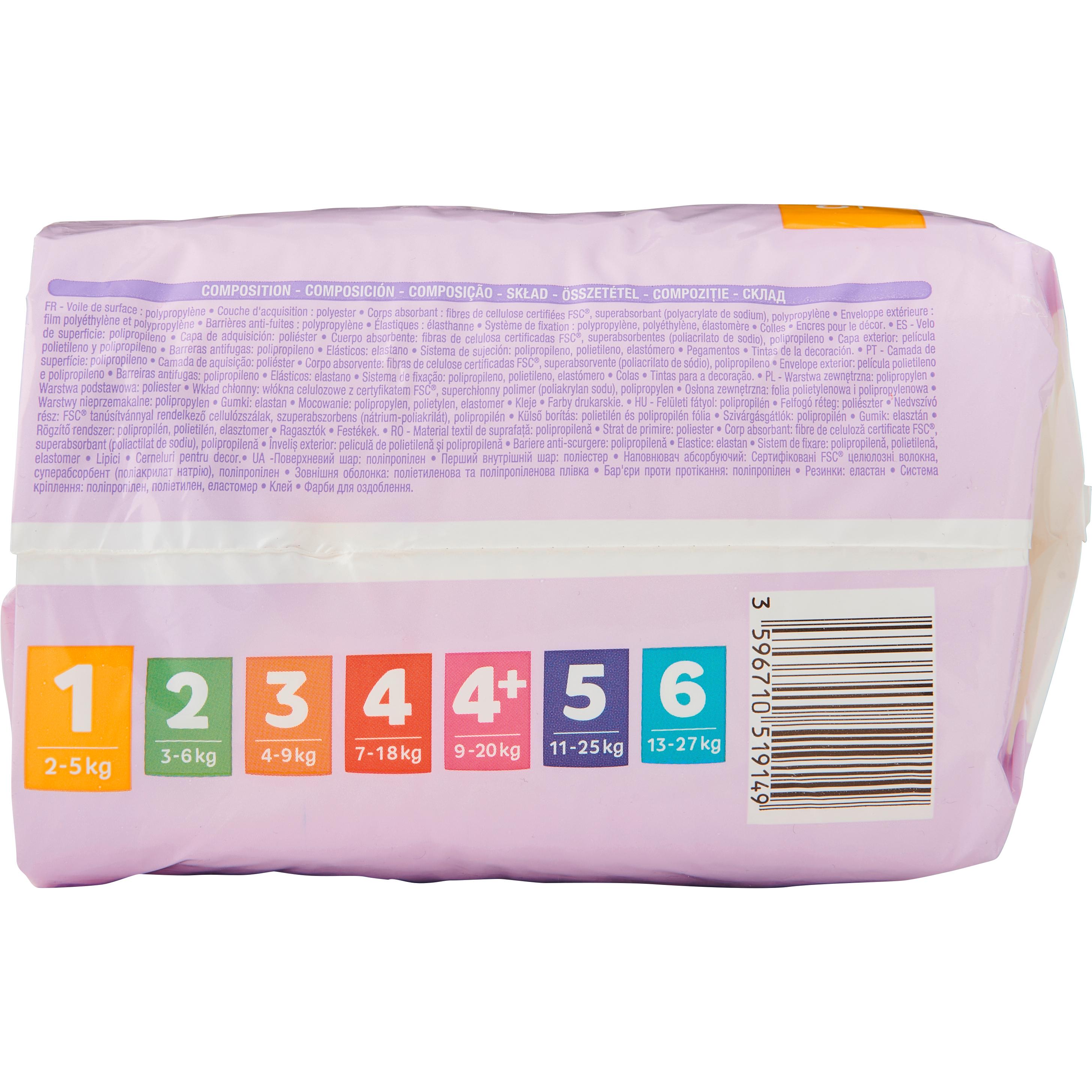 Voir la diapositive 5 : AUCHAN BABY Couches nouveau né taille 1 (2-5 kg) 22 couches