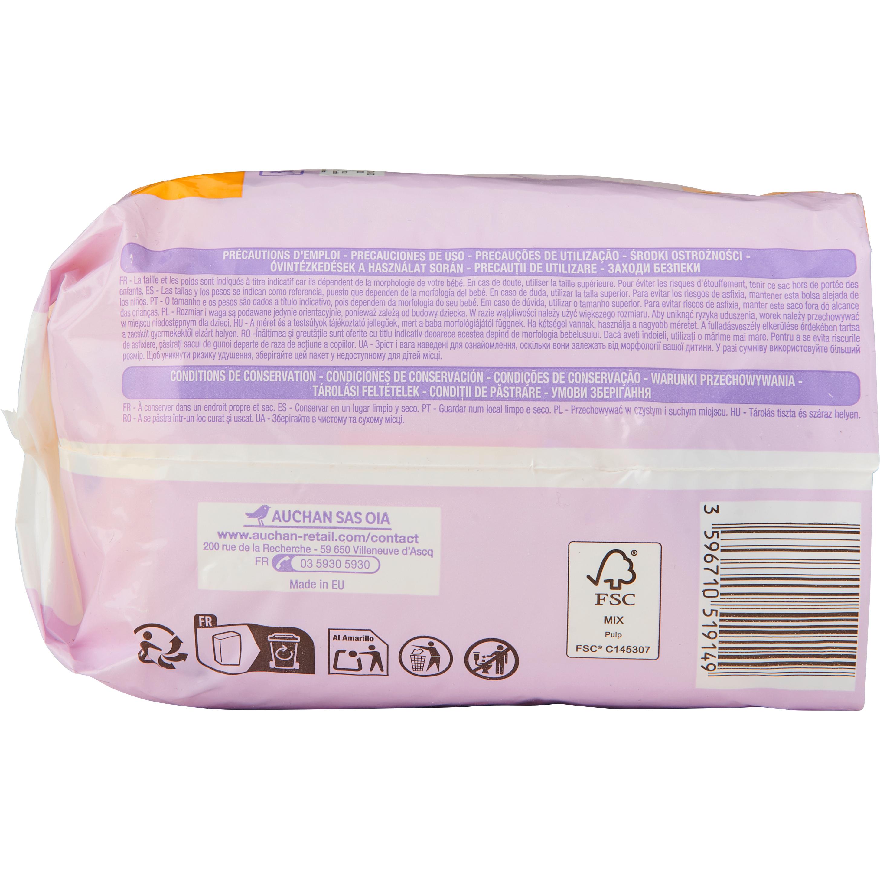 Voir la diapositive 12 : AUCHAN BABY Couches nouveau né taille 1 (2-5 kg) 22 couches