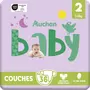 AUCHAN BABY Couches taille 2 (3-6kg) 36 couches