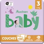 AUCHAN BABY Couches taille 3 (4-9kg) 120 couches