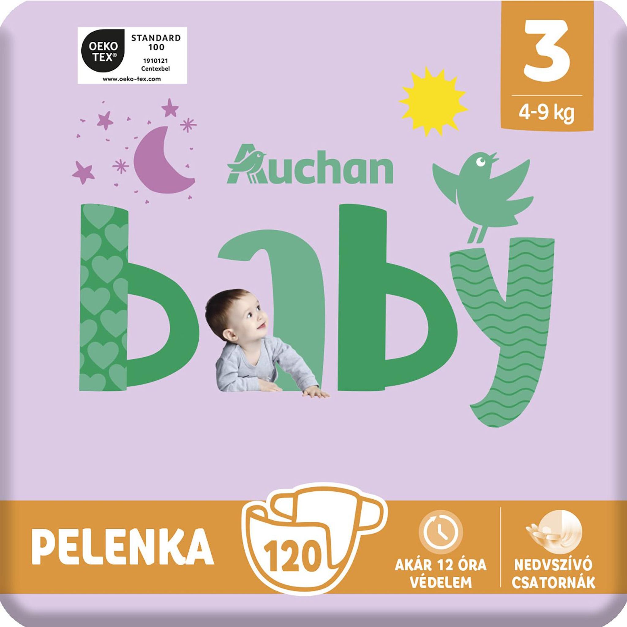 Voir la diapositive 7 : AUCHAN BABY Couches taille 3 (4-9kg) 120 couches