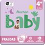 Voir la diapositive 2 : AUCHAN BABY Couches taille 4+ (9-20kg) 40 couches
