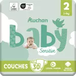 AUCHAN BABY Sensitive Couche taille 2 (3-6kg) 30 pièces