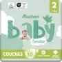 AUCHAN BABY Sensitive Couche taille 2 (3-6kg) 30 pièces