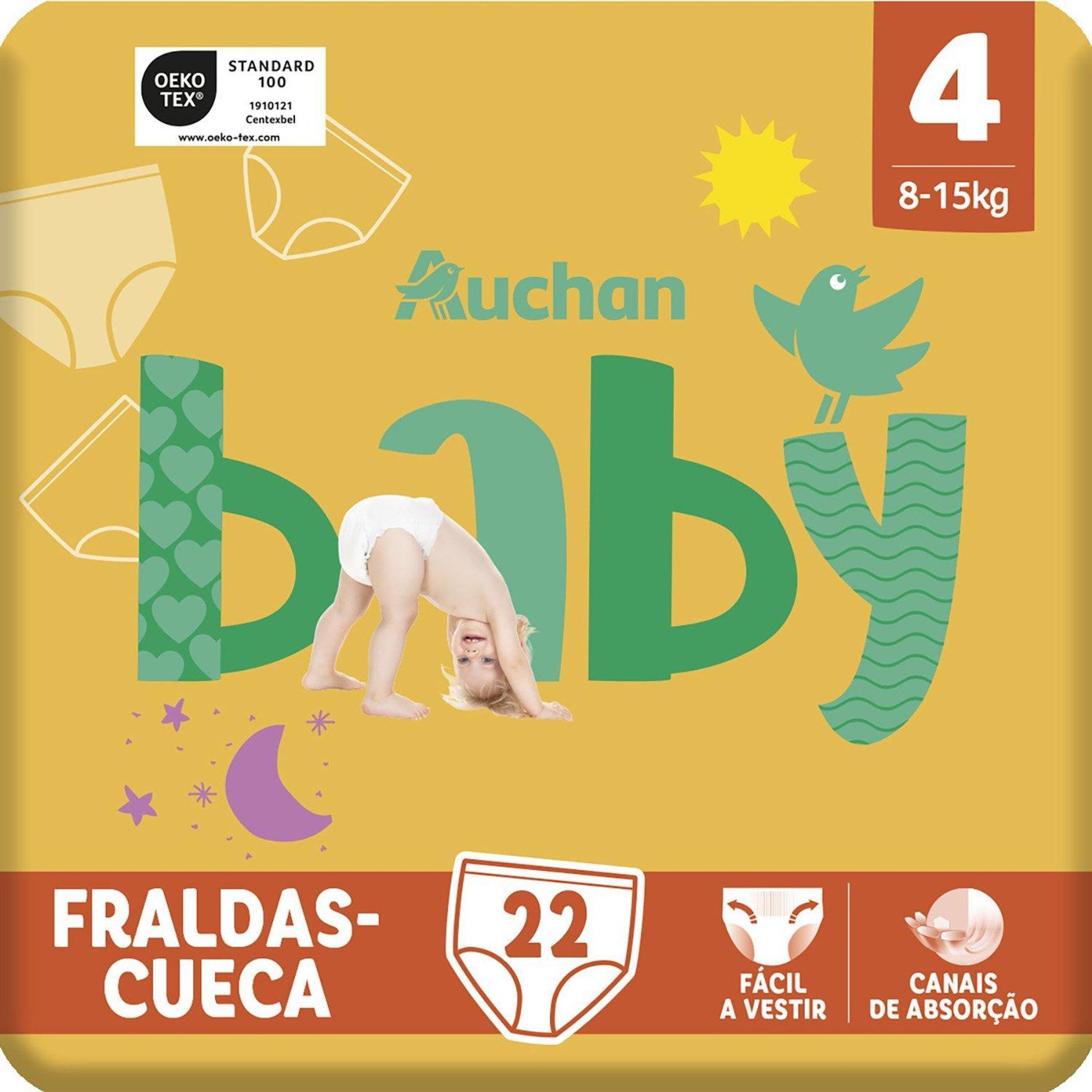 Voir la diapositive 6 : AUCHAN BABY Culotte pour bébé taille 4 (8-15kg) 22 pièces