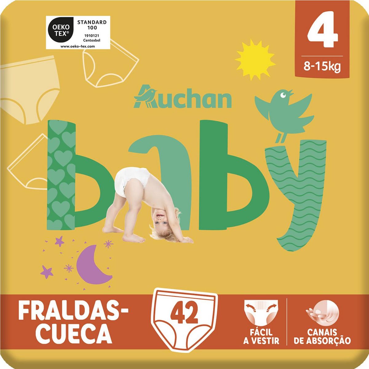 AUCHAN BABY Culotte pour bébé taille 4 (8-15kg) 42 pièces
