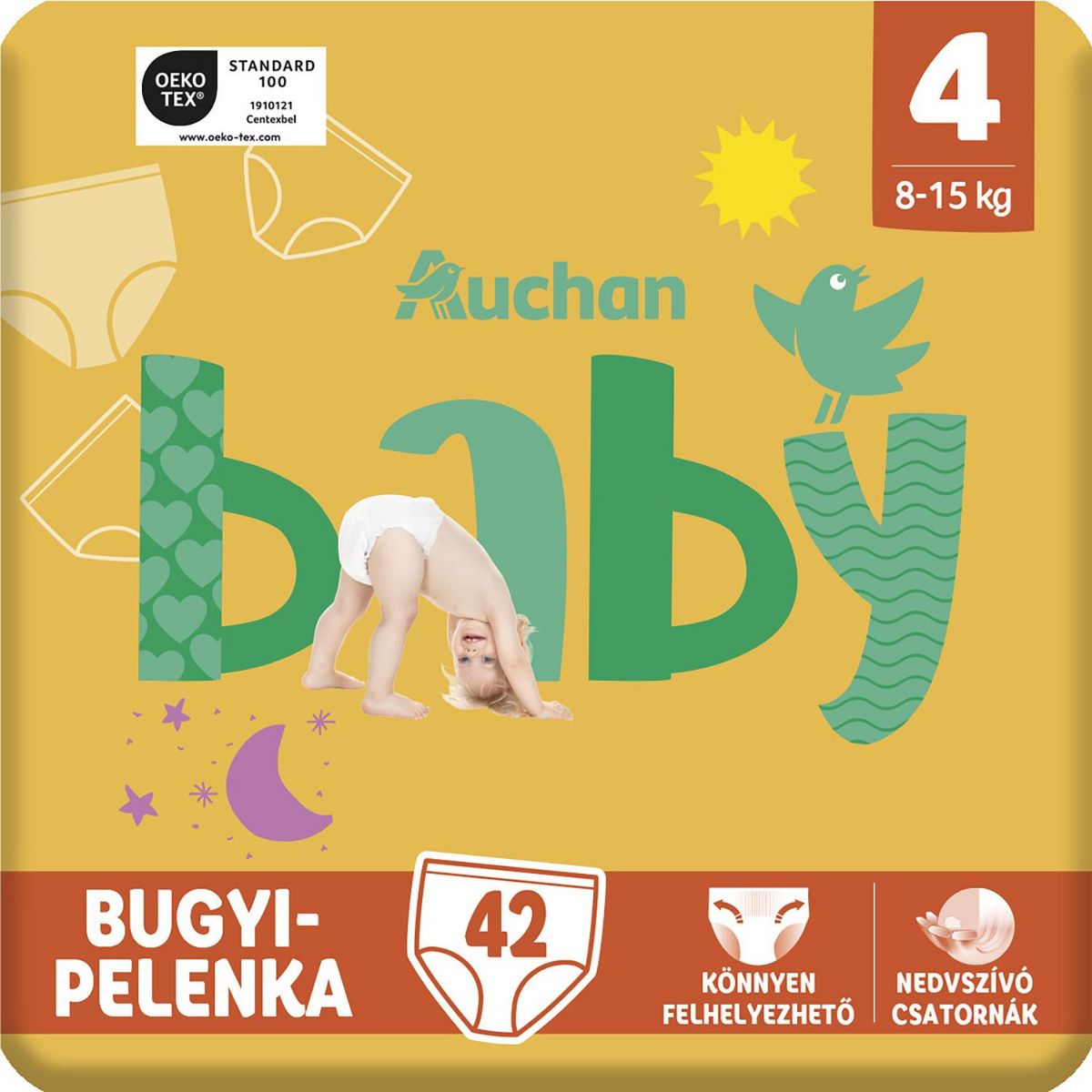 AUCHAN BABY Culotte pour bébé taille 4 (8-15kg) 42 pièces