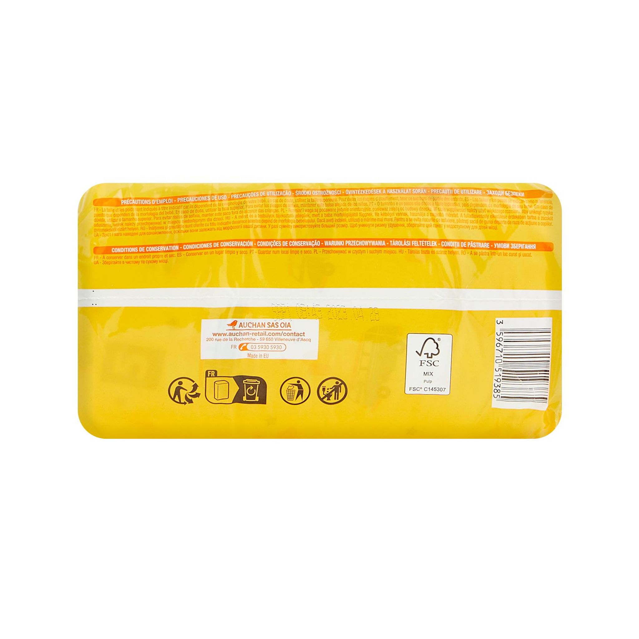 Voir la diapositive 4 : AUCHAN BABY Culotte pour bébé taille 5 (12-17kg) 20 pièces