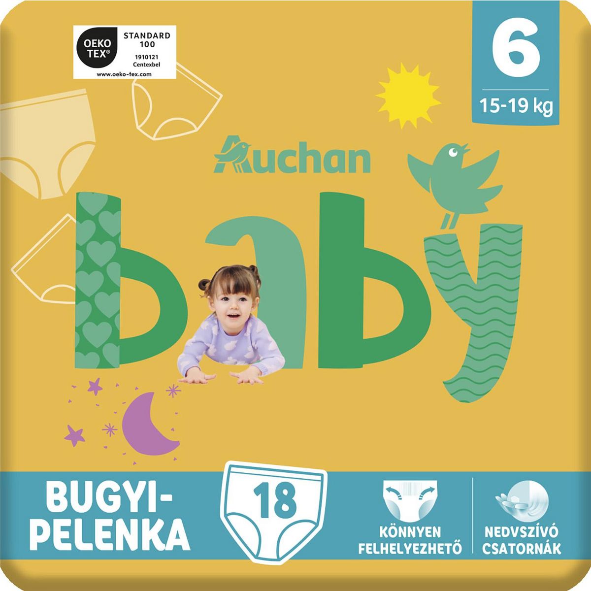 AUCHAN BABY Culotte pour bébé taille 6 (15-19kg) 18 pièces