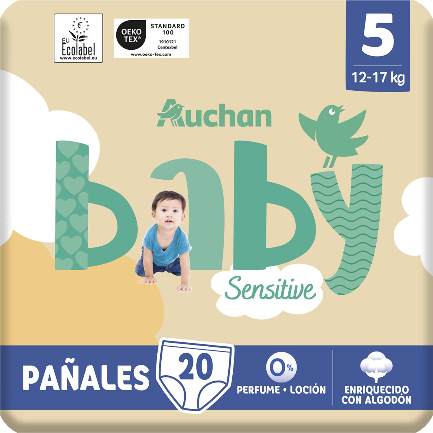 Voir la diapositive 9 : AUCHAN BABY Sensitive Culotte pour bébé taille 5 (12-17kg) 20 pièces