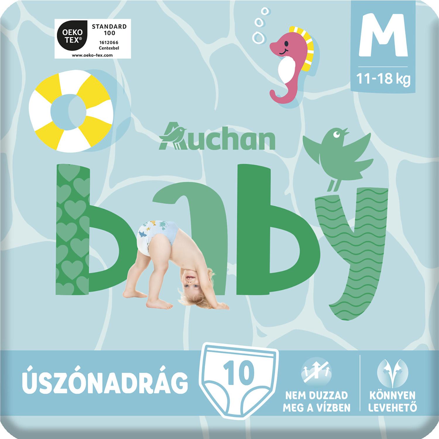Voir la diapositive 4 : AUCHAN BABY Couches culottes de piscine taille M (11-18kg) 10 couches culottes