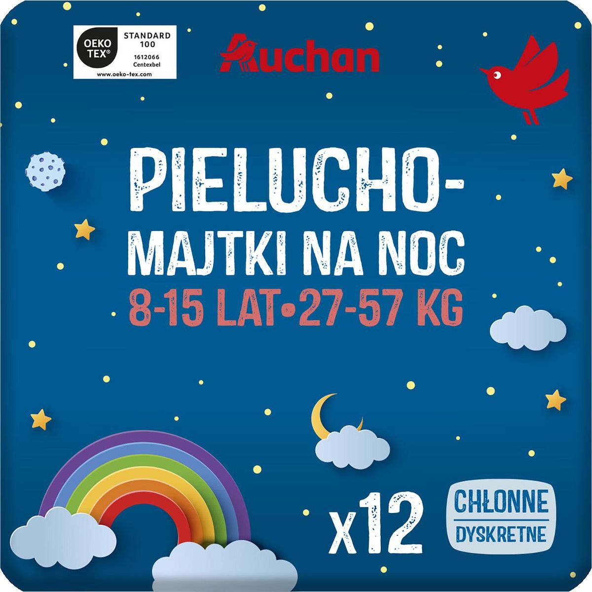 AUCHAN BABY Culottes nuit pyjama pants 8-15 ans (27-57kg) 12 pièces