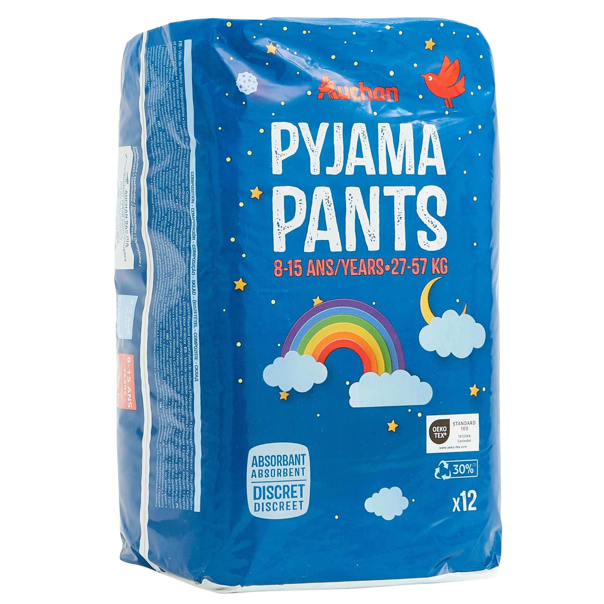 Voir la diapositive 10 : AUCHAN BABY Culottes nuit pyjama pants 8-15 ans (27-57kg) 12 pièces