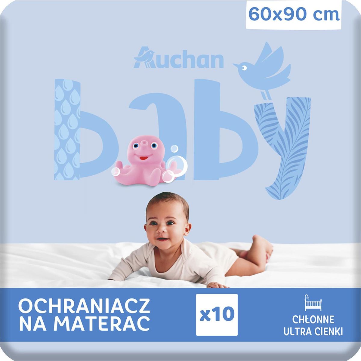 AUCHAN BABY Protège-matelas 60x90cm 10 pièces