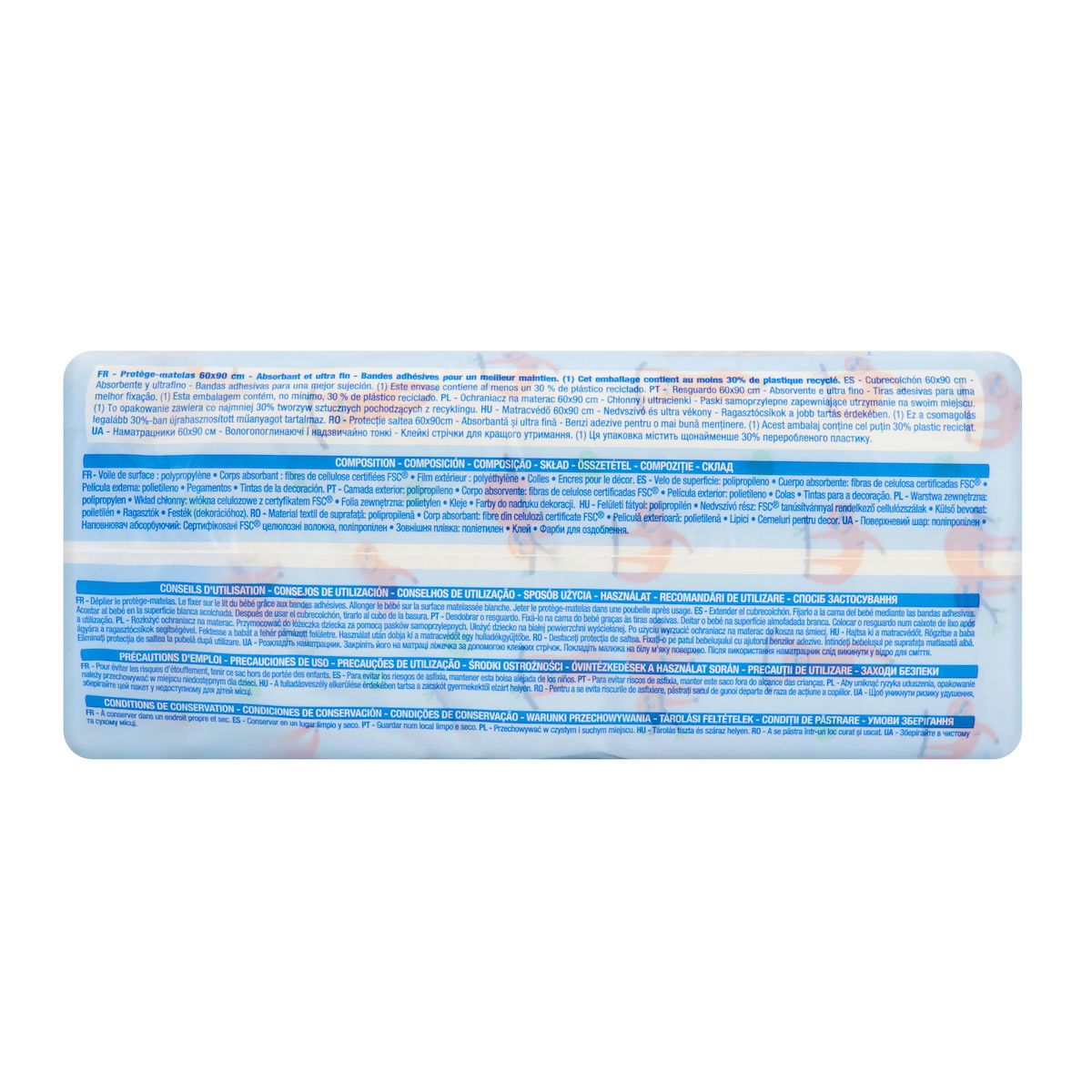 AUCHAN BABY Protège-matelas 60x90cm 10 pièces