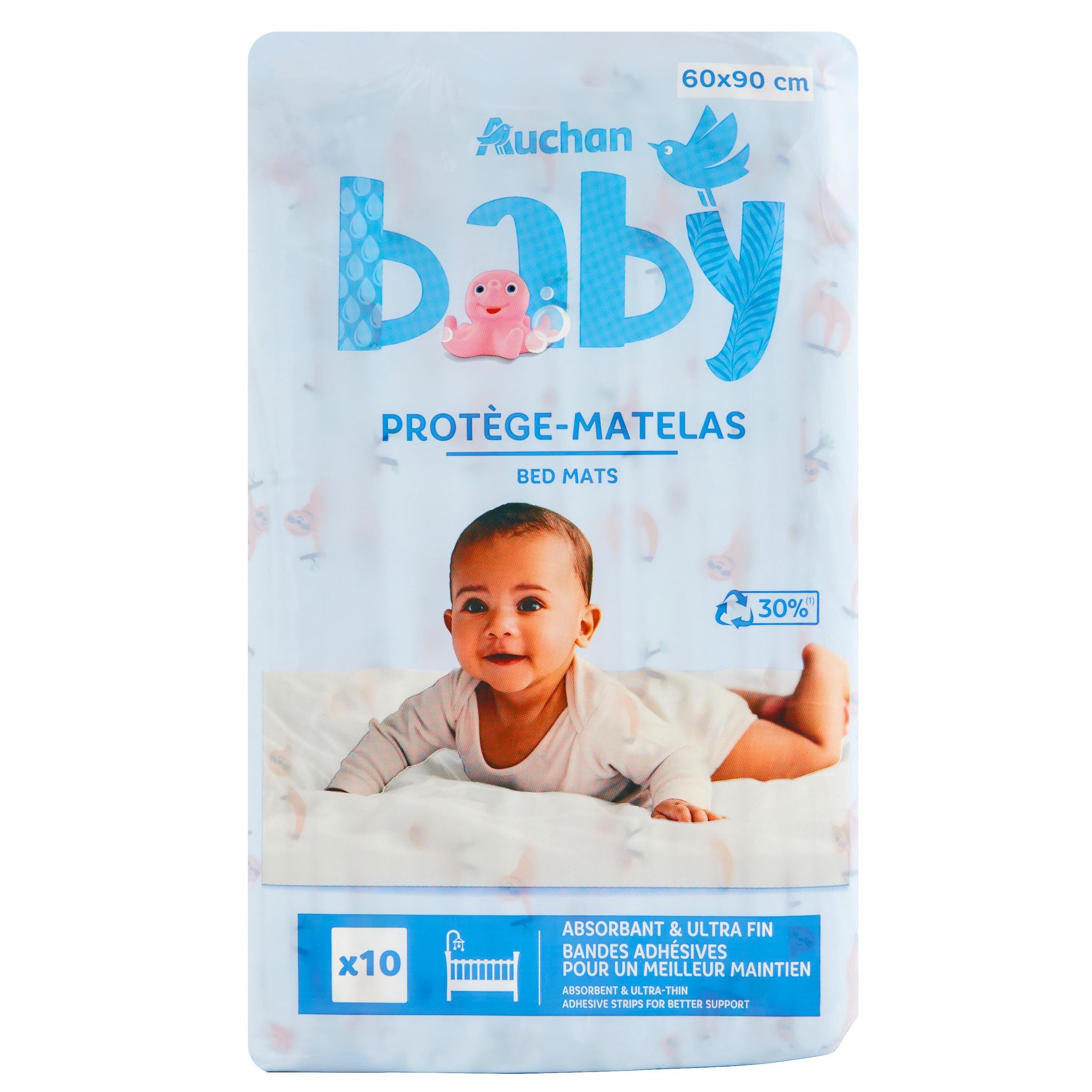 Voir la diapositive 10 : AUCHAN BABY Protège-matelas 60x90cm 10 pièces