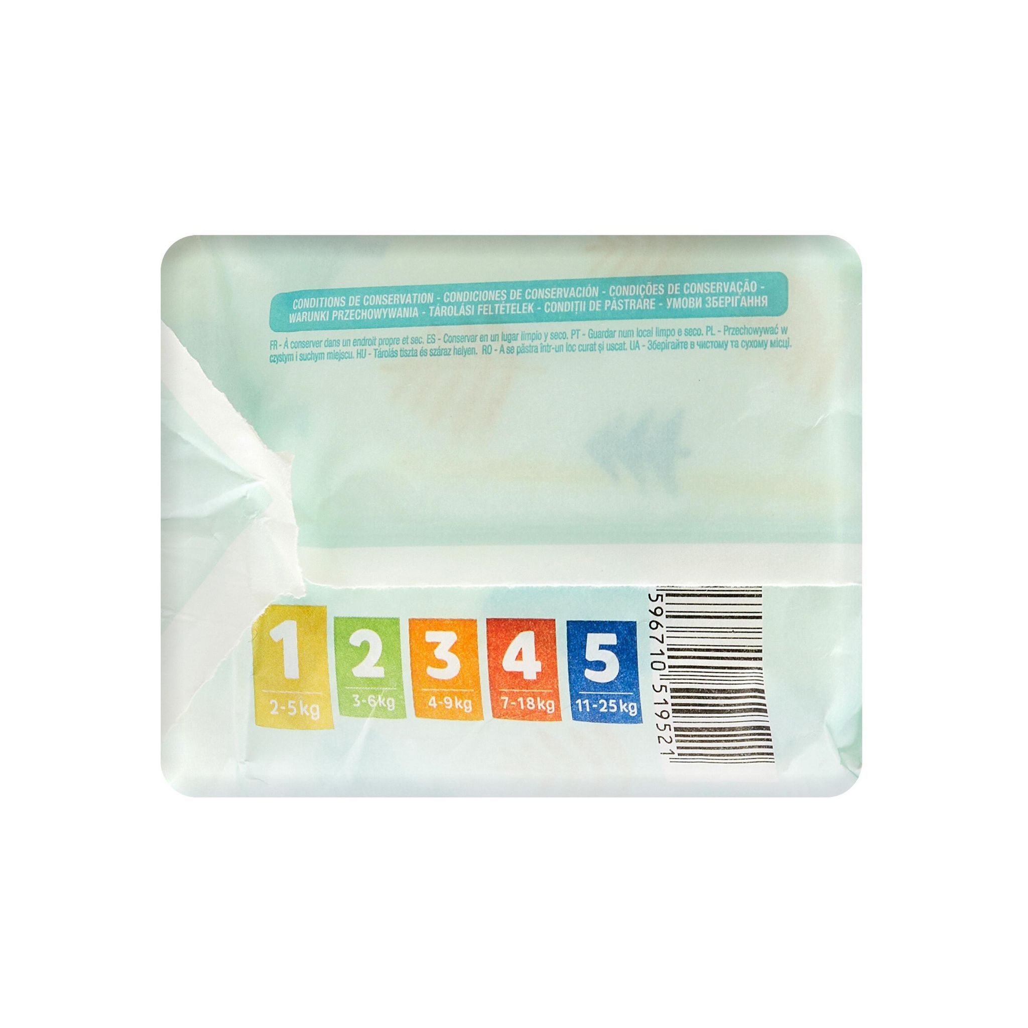 Voir la diapositive 3 : AUCHAN BABY Sensitive Couches taille 1 (2-5kg) 25 couches