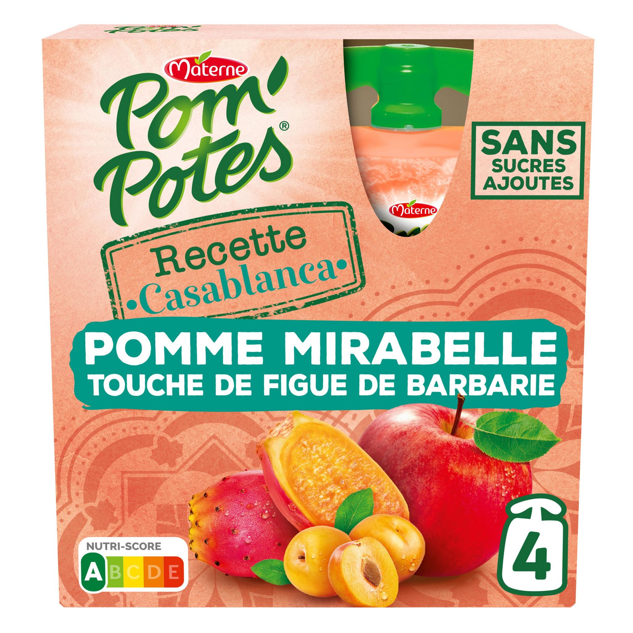 POM'POTES Recette Casablanca Gourdes pomme mirabelle 4x90g