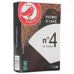 AUCHAN Filtres à café n°4 pour 8 à 12 tasses 80 filtres 147g