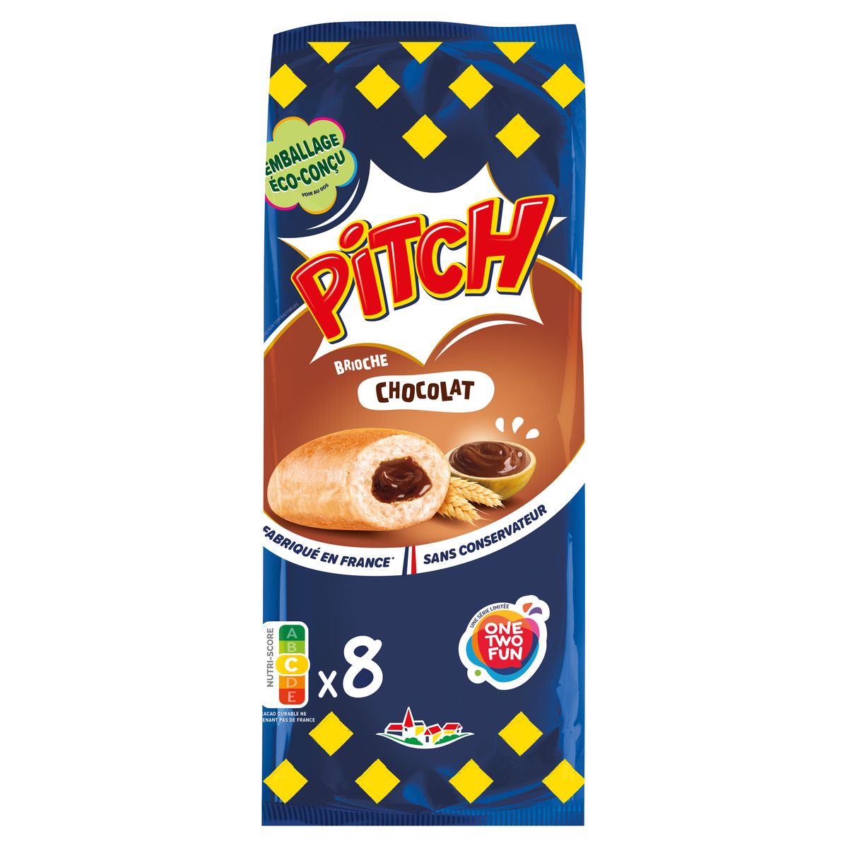 PITCH Brioches au chocolat et 1 jouet One two fun offert 8 brioches 300g