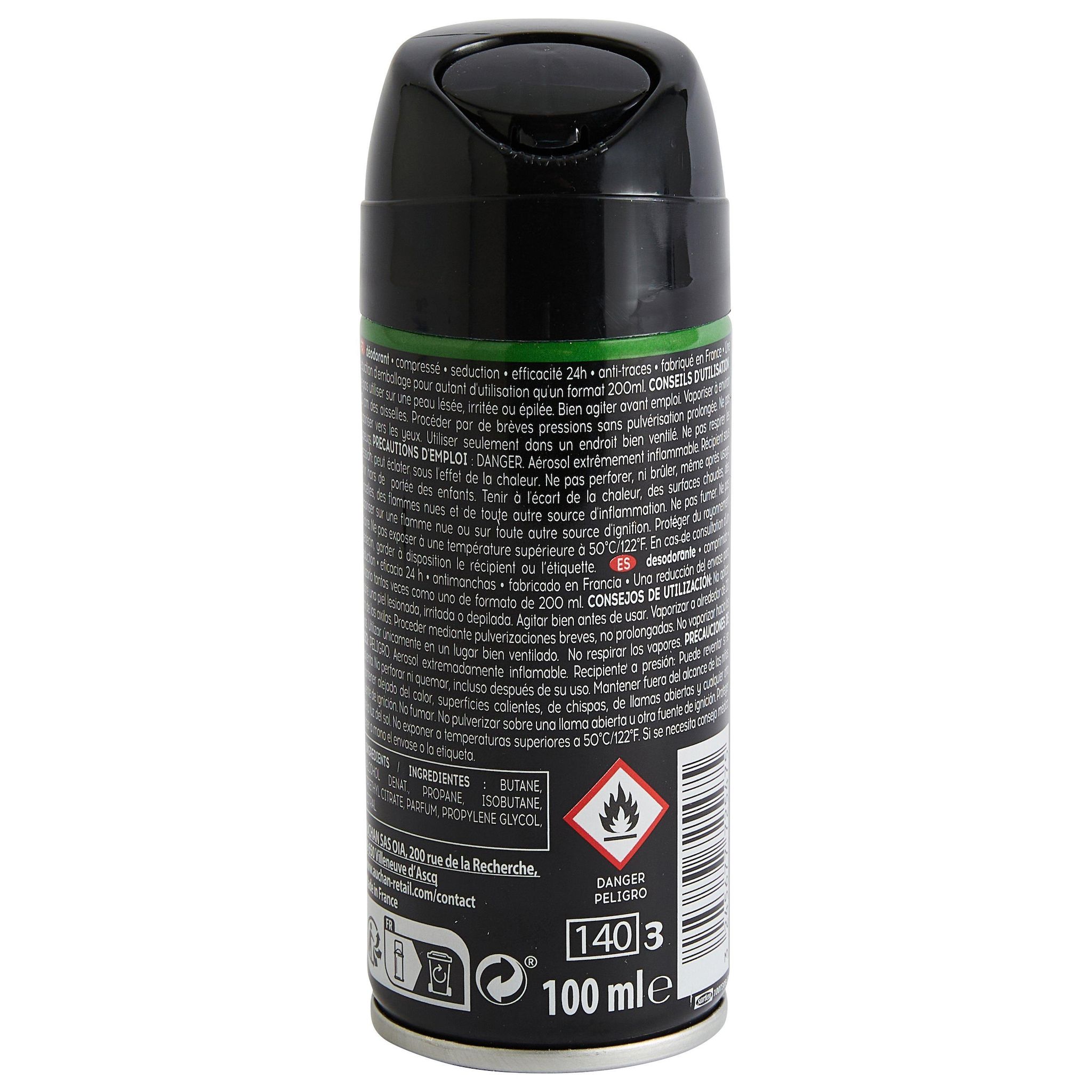 Voir la diapositive 3 : COSMIA MEN Déodorant spray compressé 24h homme séduction anti-traces 100ml