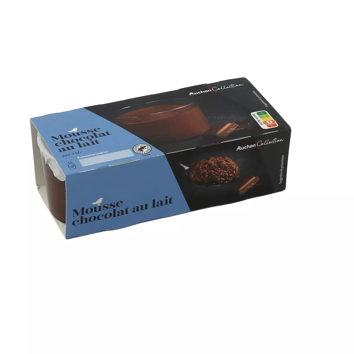 AUCHAN COLLECTION Mousse au chocolat au lait 2x90g