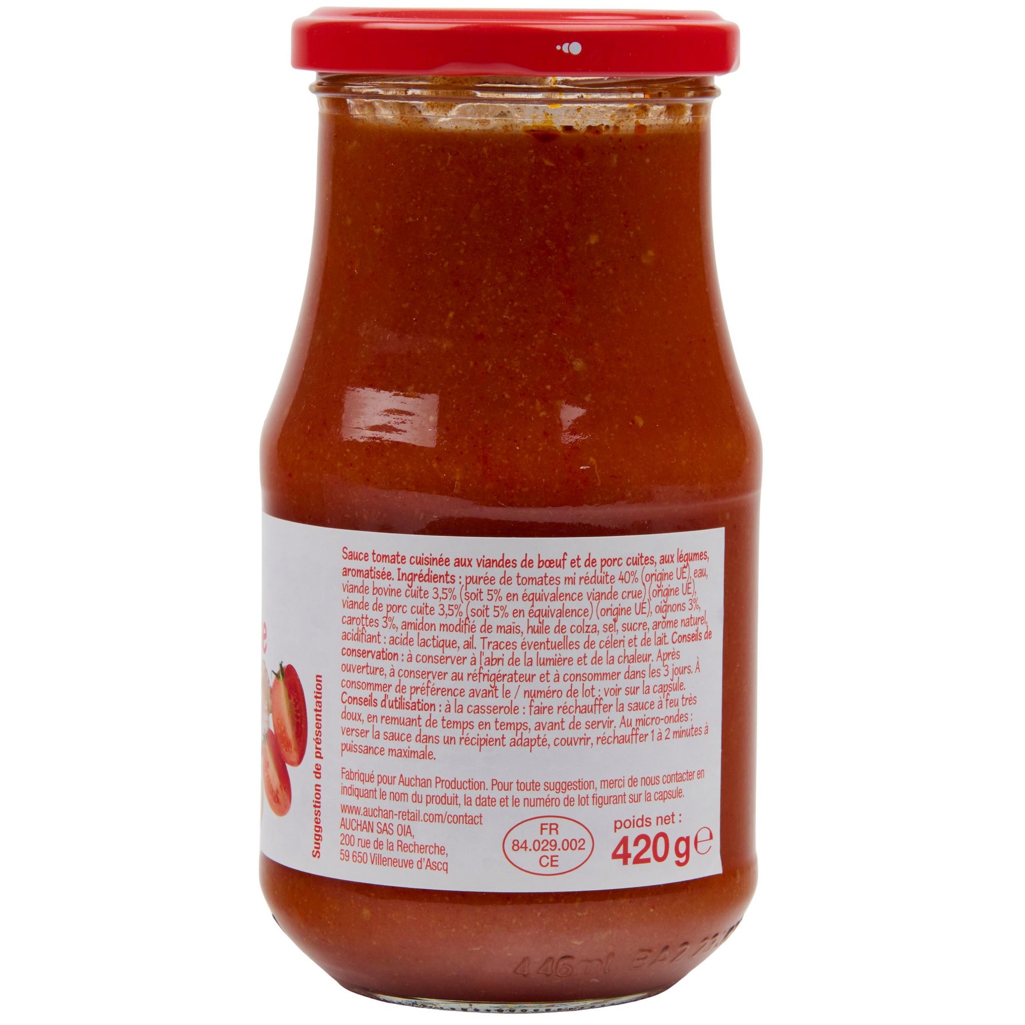 Voir la diapositive 3 : POUCE Sauce bolognaise en bocal 420g