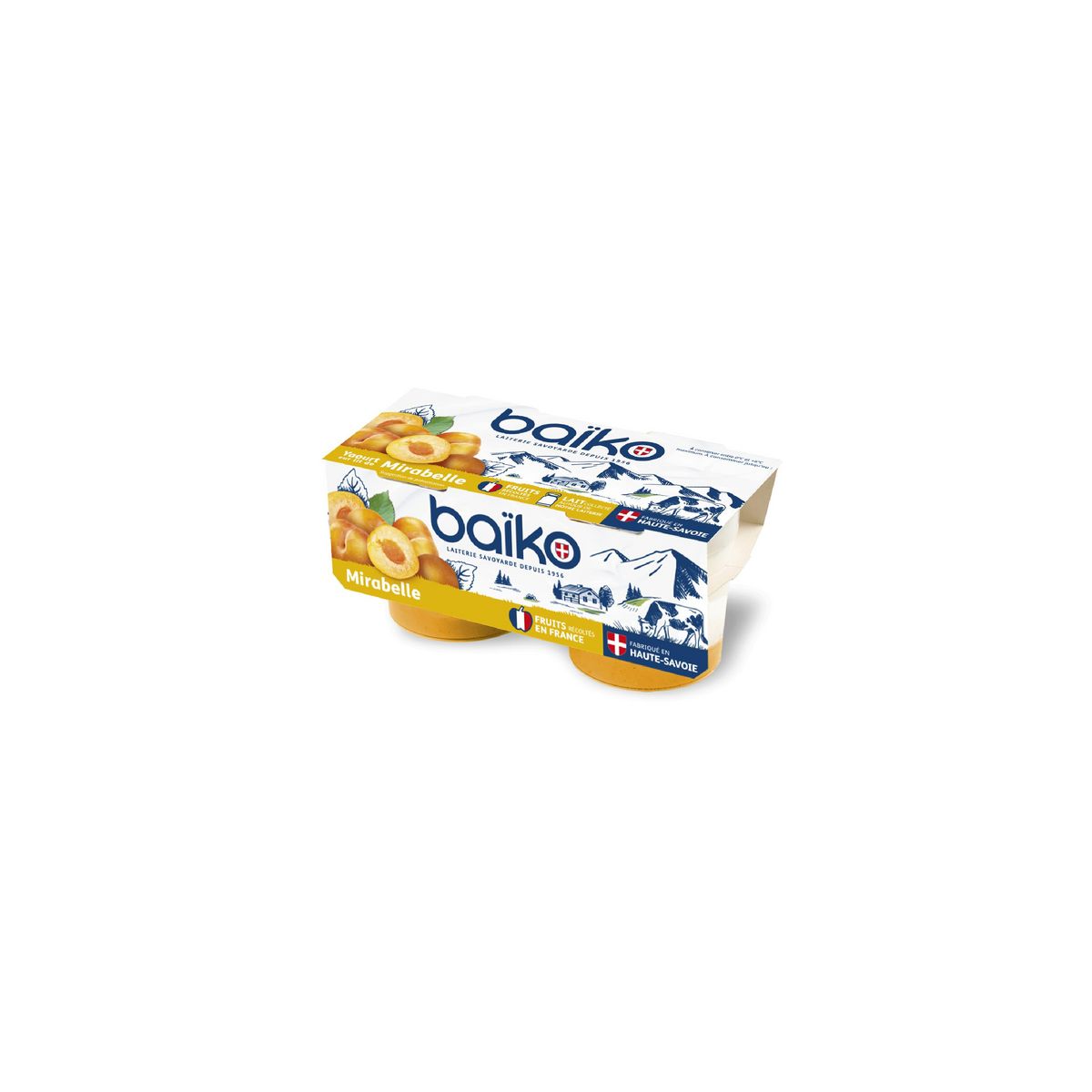 BAIKO Yaourt sur lit de mirabelle 2x125g