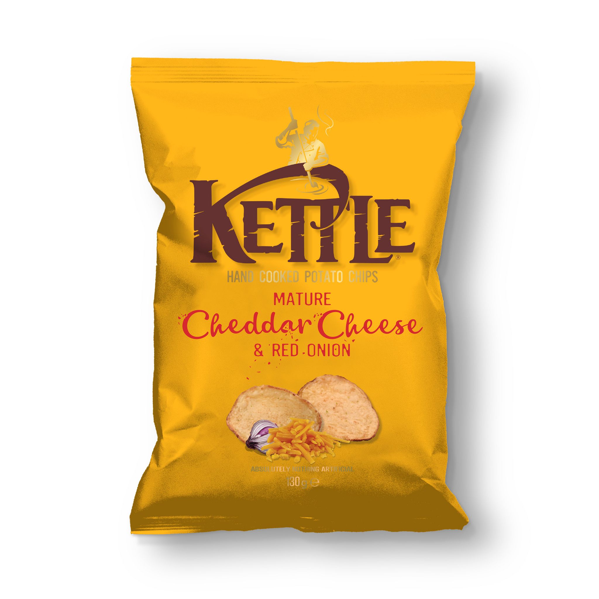 KETTLE Chips mature fromage cheddar et oignons rouges 130g