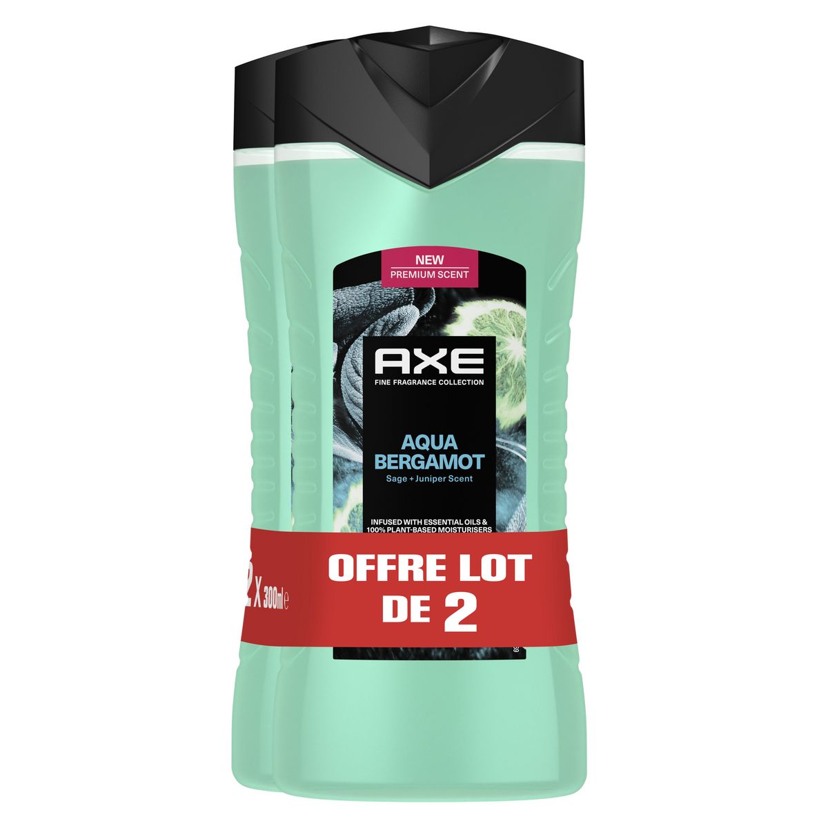 AXE Gel douche aqua bergamot 2x300ml