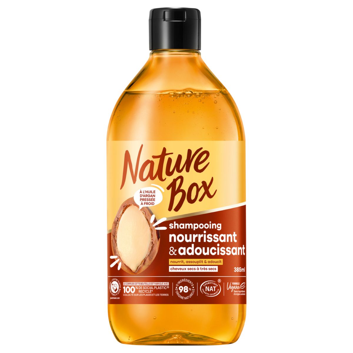 NATURE BOX Shampooing nourrissant et adoucissant argan 385ml
