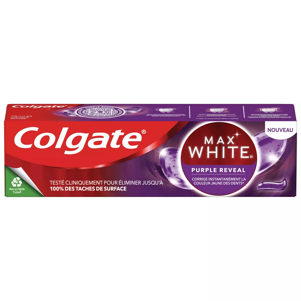 COLGATE Max white dentifrice blancheur purple 75ml