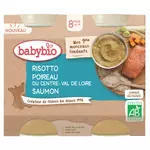 BABYBIO Petit pot risotto poireau saumon bio dès 8 mois 2x200g