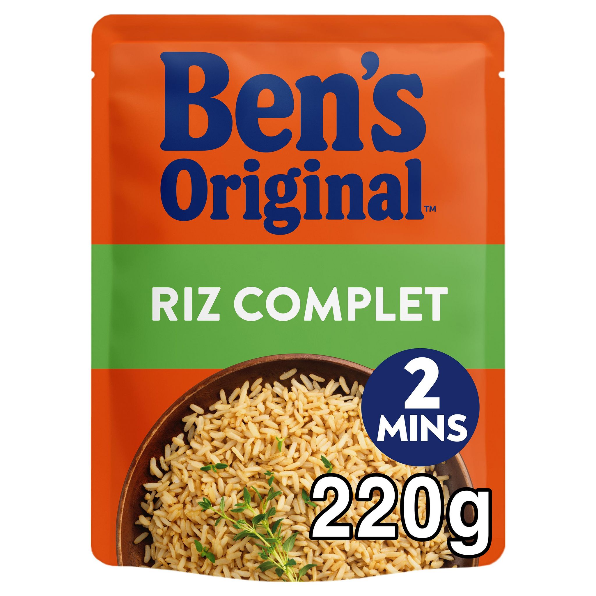 Voir la diapositive 2 : BEN'S ORIGINAL Riz complet cuisson rapide en 2 min sachet express 220g