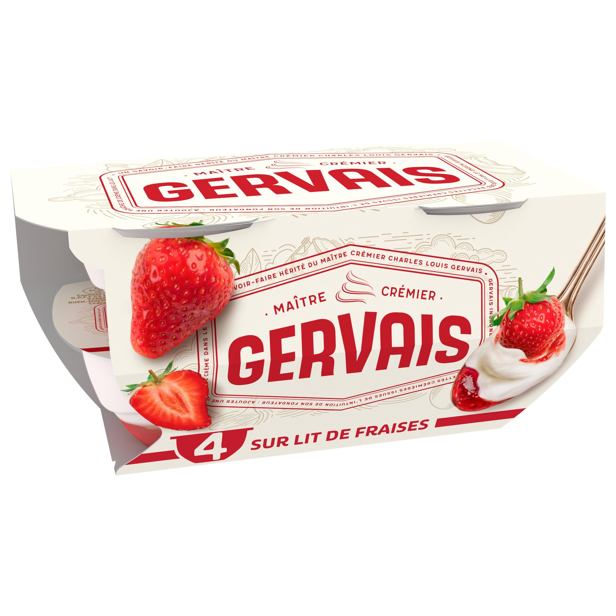 Voir la diapositive 2 : GERVAIS Yaourt onctueux sur lit de fraises 4x115g