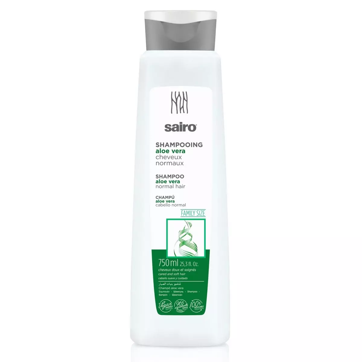 SAIRO Shampooing aloe vera pour cheveux normaux 750ml