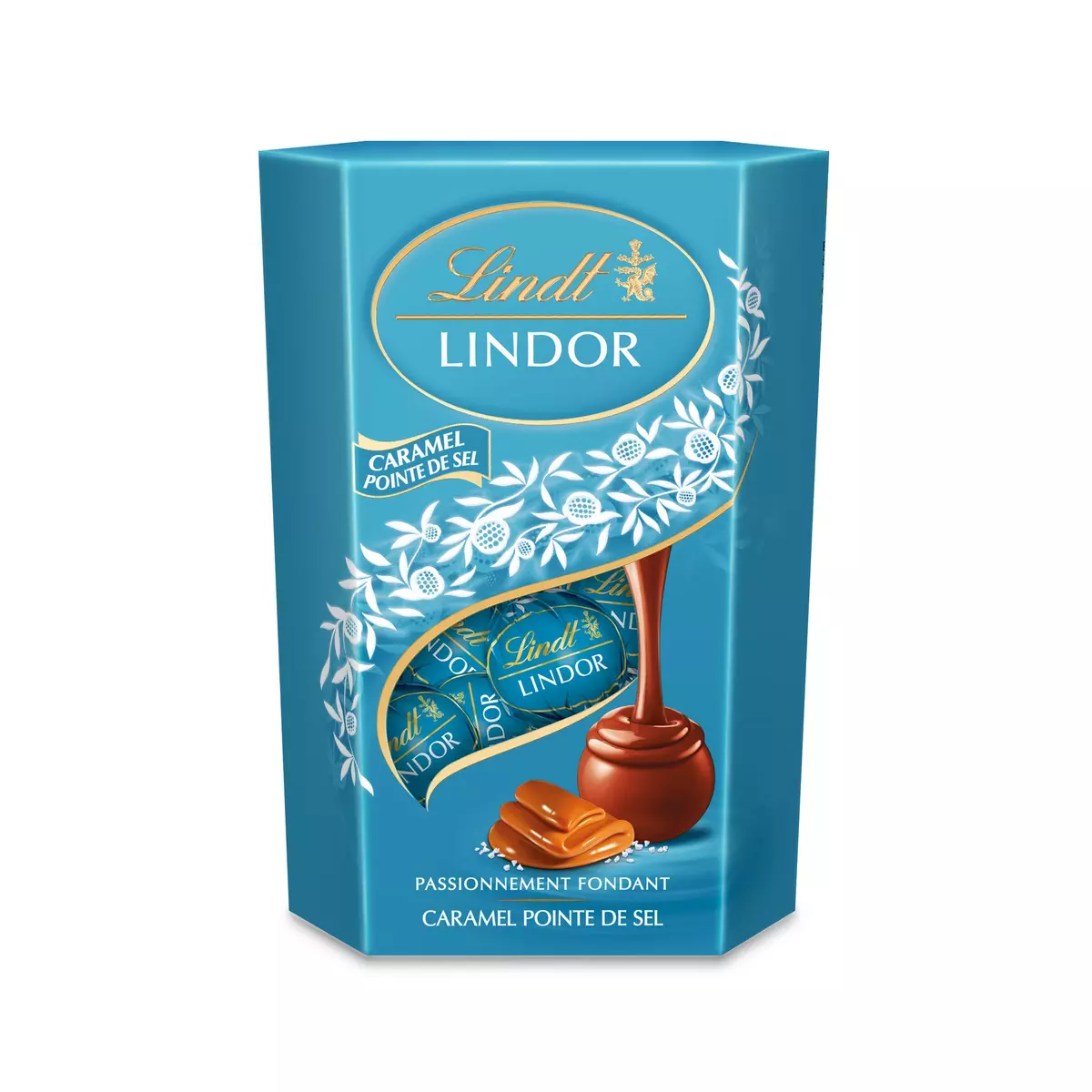 LINDT Lindor bouchées de chocolat au lait et caramel pointe de sel 200g