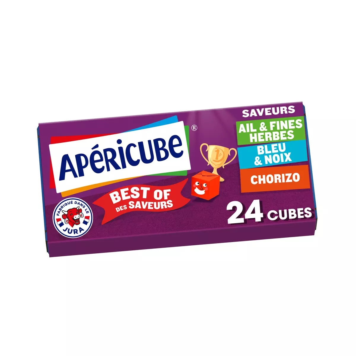 APERICUBE Cubes de fromage apéritif best of des saveurs 24 cubes 125g