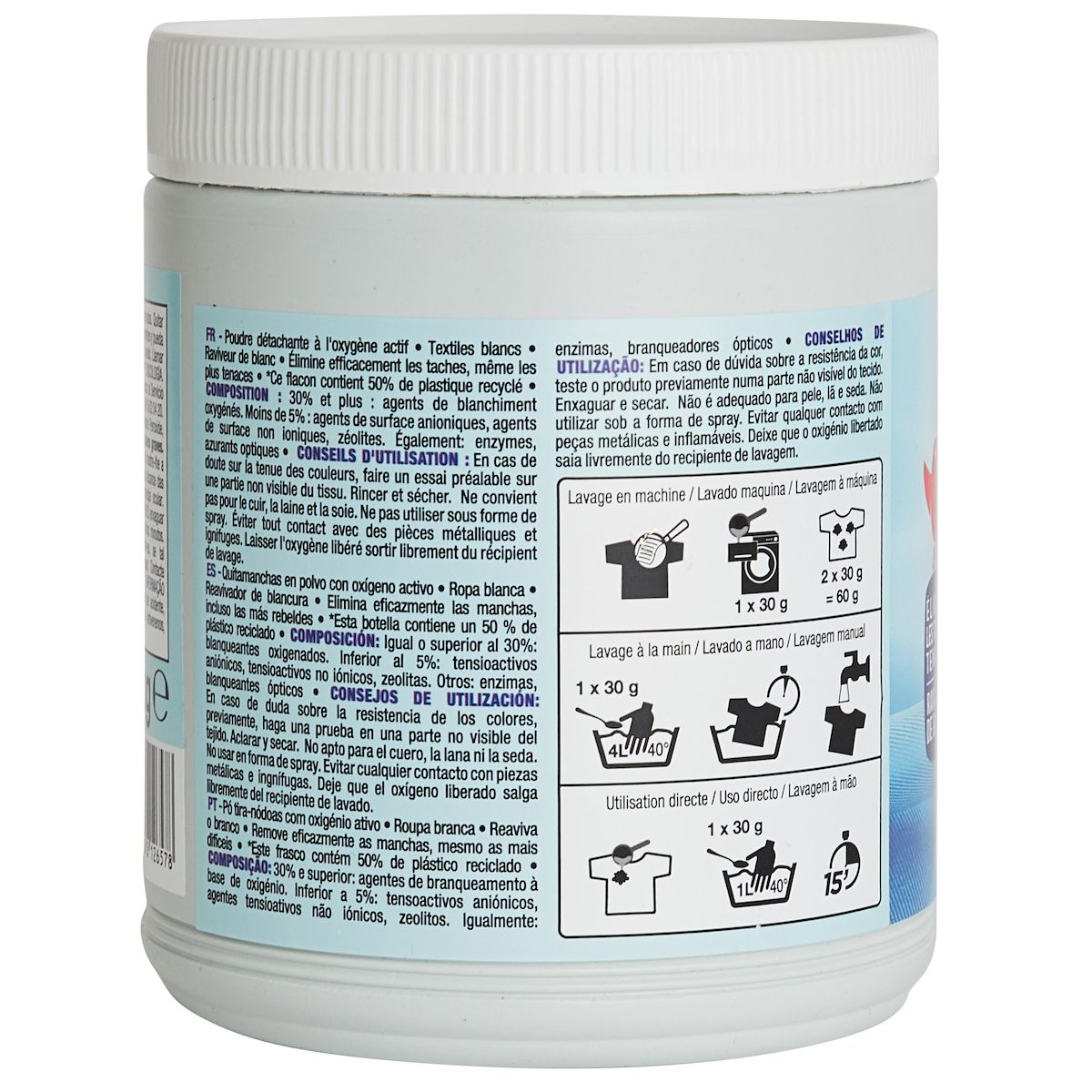 AUCHAN Poudre détachante textiles blancs 1kg