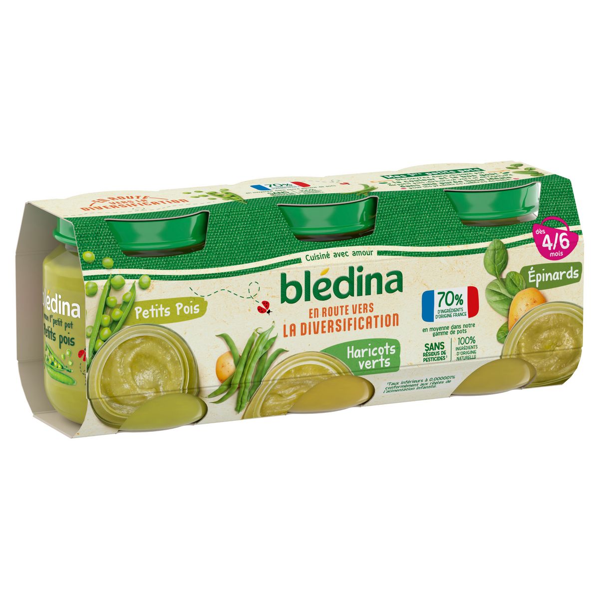 BLEDINA Petit pot carottes artichauts poireaux dès 4 mois 3x130g