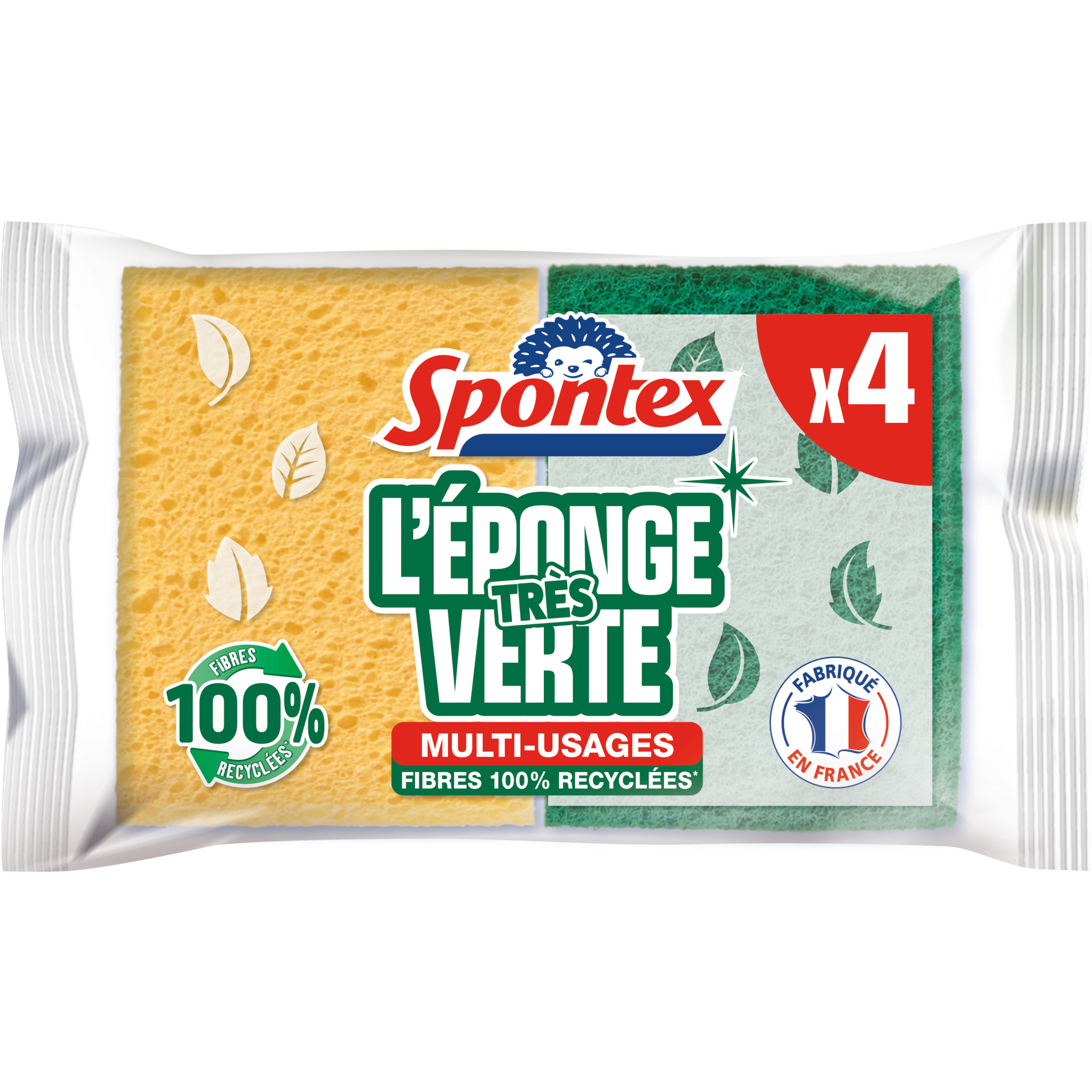 SPONTEX Eponge multi-usages très verte 4 éponges