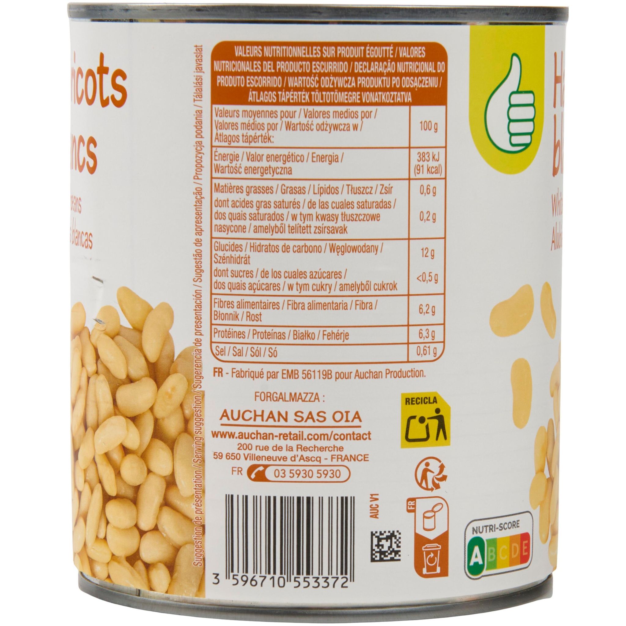 Voir la diapositive 4 : POUCE Haricots blancs 500g