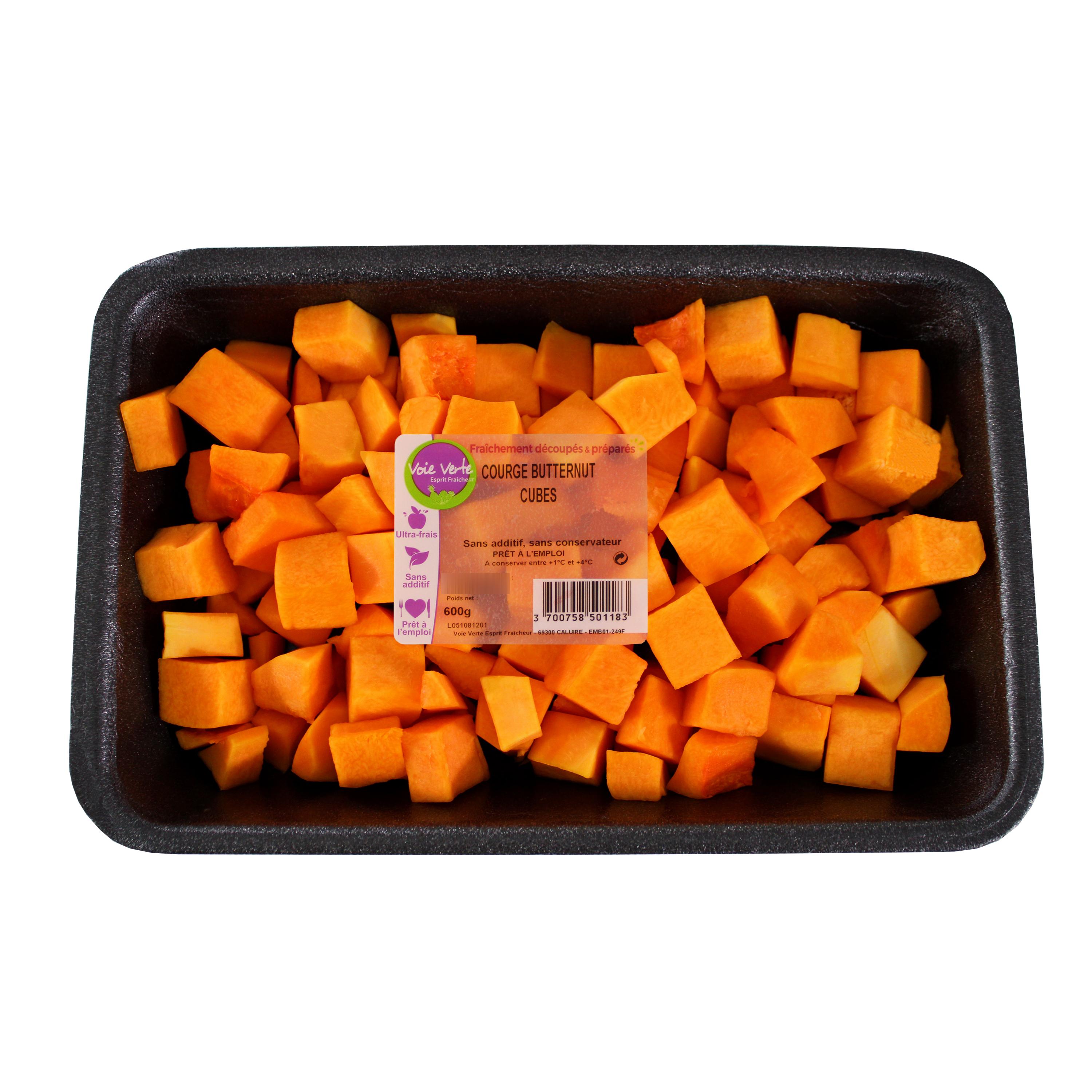 VOIE VERTE Courge butternut cubes fraîchement découpés 600g