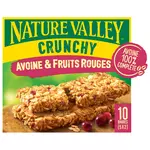 NATURE VALLEY Crunchy barres de céréales avoine et fruits rouges en sachets 10 barres 210g