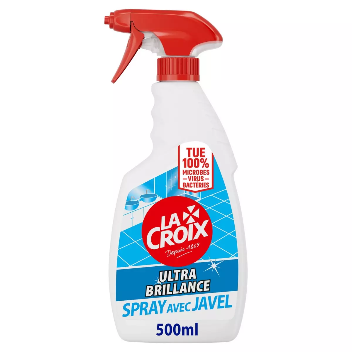 Cillit Bang Spray - Nettoyant Cuisine et salle de bain avec eau de javel- Javel - 500 ml
