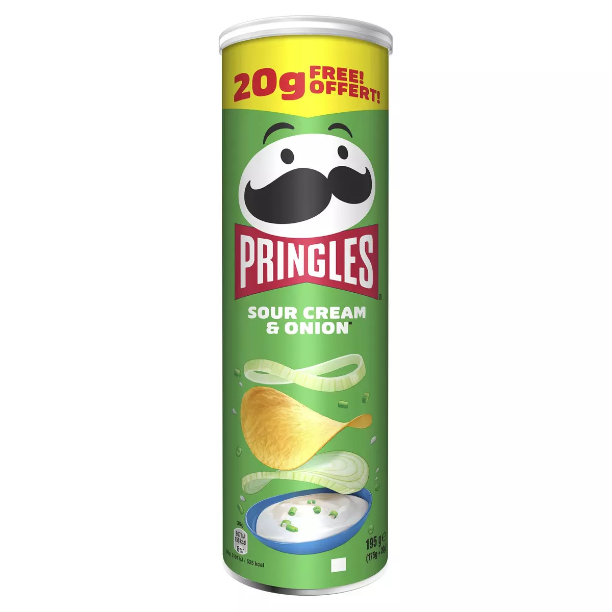 PRINGLES Chips tuiles crème et oignons 175g + 20g offert