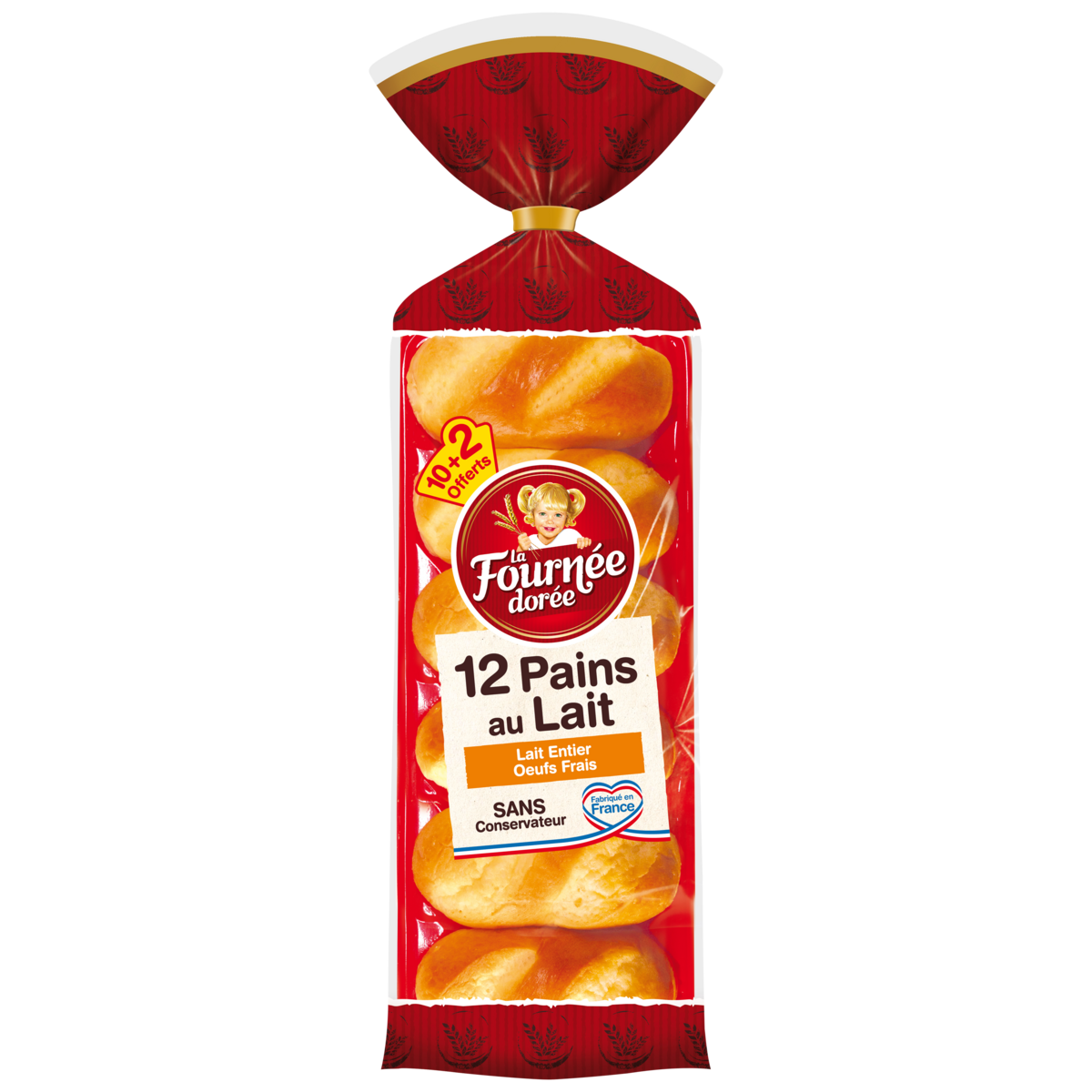 LA FOURNEE DOREE Pains au lait aux œufs frais sans conservateur 10 + 2 offerts 420g