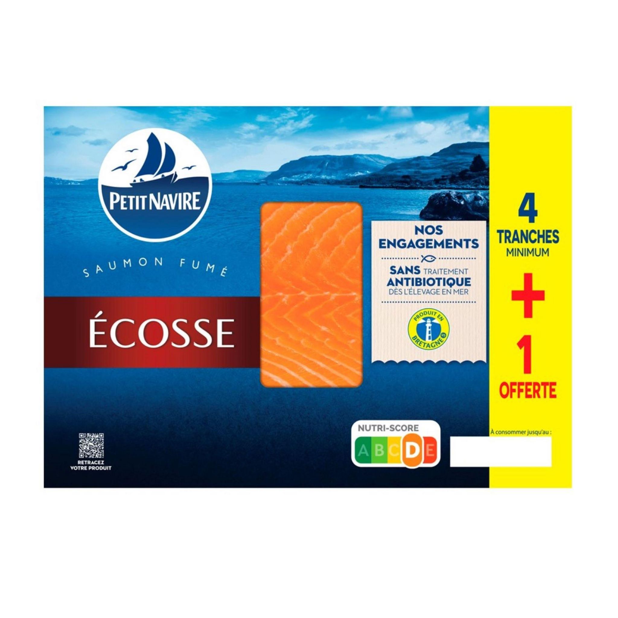 PETIT NAVIRE Saumon fumé d'Ecosse 5 tranches 140g