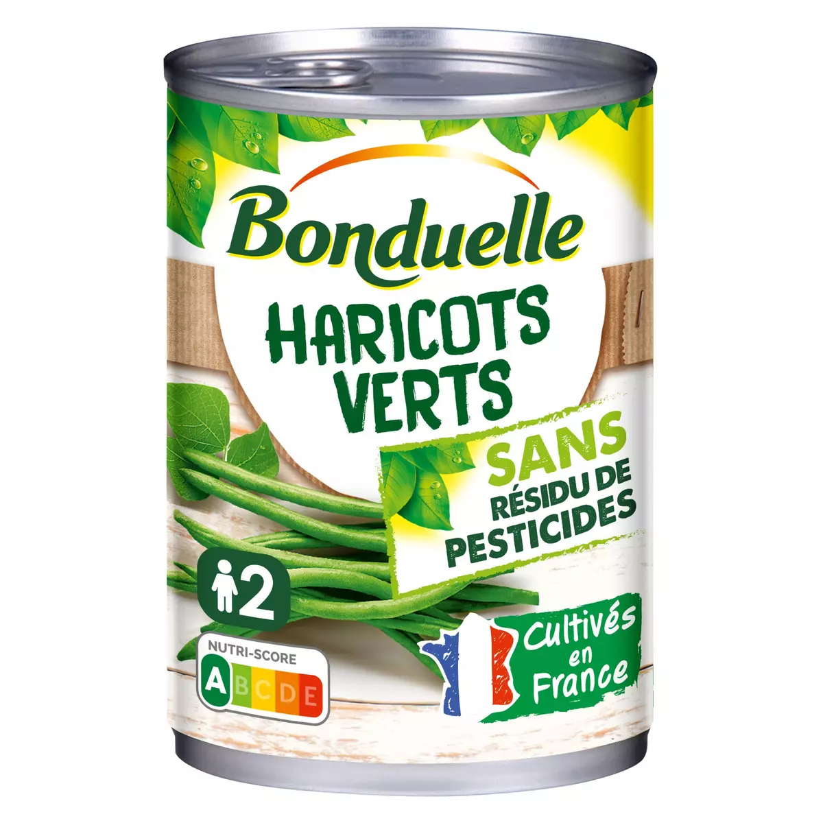 BONDUELLE Haricots verts sans résidu de pesticides 2 portions 220g