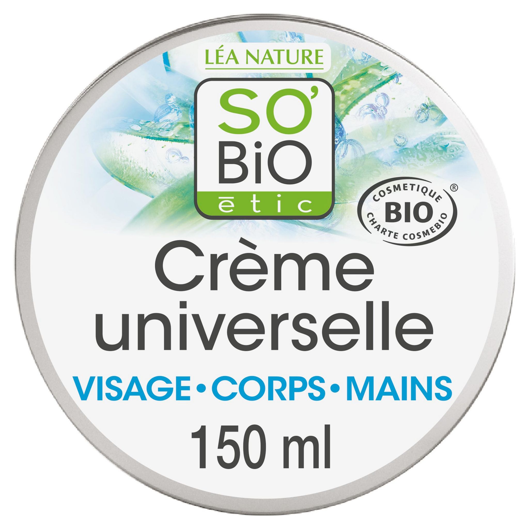 Voir la diapositive 2 : SO BIO ETIC Hydra Aloé Véra Crème universelle visage, corps, mains 150ml
